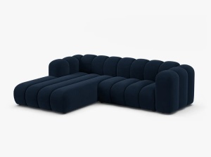 COLTAR LUPIN 260, PE DREAPTA, ALBASTRU ROYAL, CU TAPITERIE DIN TEXTIL CATIFEA SALVADOR, MICADONI - Img 2