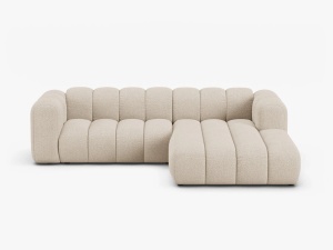 COLTAR LUPIN 260, PE DREAPTA, BEJ, CU TAPITERIE DIN TEXTIL BOUCLE BALOO, MICADONI