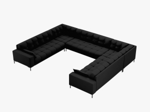 COLTAR MAMAIA, CU 9 LOCURI, NEGRU, CU TAPITERIE DIN TEXTIL STRUCTURAT NEVE, MICADONI