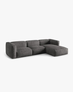 COLTAR MARTINA, 130X176 CM, PE DREAPTA, GRI, TAPITAT CU TAPITERIE DIN TEXTIL CATIFEA VOGUE, MICADONI - Img 2