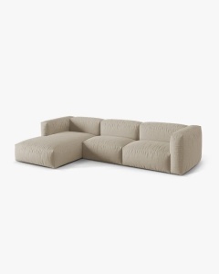 COLTAR MARTINA, 130X176 CM, PE STANGA, BEJ DESCHIS, TAPITAT CU TAPITERIE DIN TEXTIL STRUCTURAT BOSTON, MICADONI - Img 2