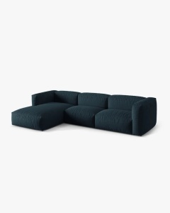 COLTAR MARTINA, 130X176 CM, PE STANGA, BLUE JEANS, TAPITAT CU TAPITERIE DIN TEXTIL STRUCTURAT BOSTON, MICADONI - Img 2