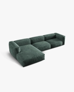 COLTAR MARTINA, 130X176 CM, PE STANGA, VERDE MUSCHI, TAPITAT CU TAPITERIE DIN TEXTIL CATIFEA VOGUE, MICADONI - Img 3