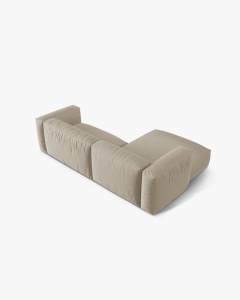 COLTAR MARTINA, BEJ DESCHIS, 244 CM, STANGA, CU TAPITERIE DIN TEXTIL STRUCTURAT BOSTON, MICADONI - Img 4