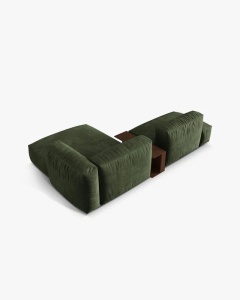 COLTAR MARTINA, PE DREAPTA, 285 CM, VERDE, TAPITAT CU TAPITERIE DIN TEXTIL CATIFEA VOGUE, MICADONI - Img 4