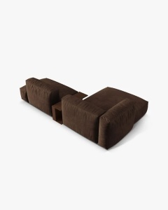 COLTAR MARTINA, PE STANGA, 285 CM, GRI, TAPITAT CU TAPITERIE DIN TEXTIL CATIFEA VOGUE, MICADONI - Img 4