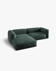 COLTAR MARTINA, VERDE MUSCHI, 244 CM, STANGA, CU TAPITERIE DIN TEXTIL CATIFEA VOGUE, MICADONI - Img 3