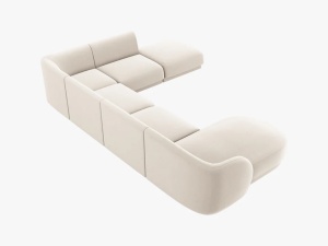 COLTAR MILEY DREAPTA, 6 LOCURI, 327 CM, BEJ DESCHIS 22, TAPITERIE DIN CATIFEA, DESIGN DEOSEBIT - Img 3