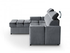 COLTAR MODERN DEOSEBIT, GOMEZ STANGA 267CM, DIN CATIFEA DE CULOARE GALBENA, CONFORT SPORIT - Img 2