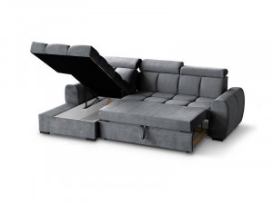 COLTAR MODERN DEOSEBIT, GOMEZ STANGA 267CM, DIN CATIFEA DE CULOARE GALBENA, CONFORT SPORIT - Img 3
