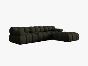 COLTAR MODULAR BELLIS, 4 LOCURI, 282 CM, VERDE 77, TAPITERIE DIN CATIFEA 3D, DESIGN DEOSEBIT