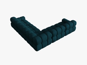COLTAR MODULAR BELLIS, 5 LOCURI, 282 CM, BLEUMARIN 87, TAPITERIE DIN CATIFEA 3D, DESIGN DEOSEBIT - Img 2
