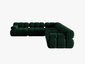 COLTAR MODULAR BELLIS, 5 LOCURI, 282 CM, VERDE 38, TAPITERIE DIN CATIFEA, DESIGN DEOSEBIT - Img 4