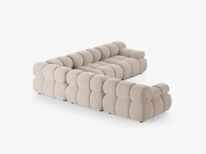 COLTAR MODULAR BELLIS, BEJ DESCHIS, CU TAPITERIE DIN CATIFEA VENUS, MICADONI - Img 3