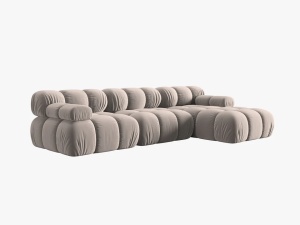 COLTAR MODULAR BELLIS, DREAPTA, 3 LOCURI, 285 CM, BEJ 16, TAPITERIE DIN CATIFEA, DESIGN DEOSEBIT - Img 4