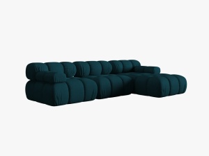 COLTAR MODULAR BELLIS, DREAPTA, 3 LOCURI, 285 CM, BLEUMARIN 87, TAPITERIE DIN CATIFEA 3D, DESIGN DEOSEBIT - Img 5