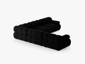 COLTAR MODULAR BELLIS, NEGRU, CU TAPITERIE DIN CATFIEA VENUS, MICADONI - Img 3