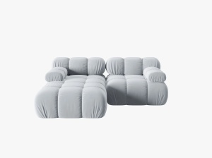 COLTAR MODULAR BELLIS, STANGA, 2 LOCURI, 191 CM, ALBASTRU DESCHIS 80, TAPITERIE DIN CATIFEA, BESOLUX - Img 2