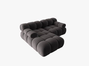 COLTAR MODULAR BELLIS, STANGA, 2 LOCURI, 191 CM, GRI INCHIS 97, TAPITERIE DIN CATIFEA, DESIGN DEOSEBIT - Img 4