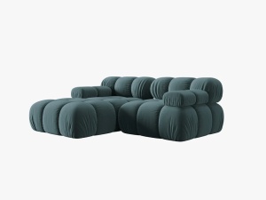 COLTAR MODULAR BELLIS, STANGA, 2 LOCURI, 191 CM, VERDE PETROL 87, TAPITERIE DIN CATIFEA, DESIGN DEOSEBIT - Img 3