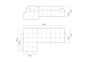 COLTAR MODULAR BELLIS, STANGA, 3 LOCURI, 282 CM, DIVERSE CULORI SI MATERIALE, DESIGN DEOSEBIT - Img 21