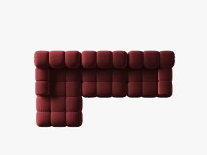 COLTAR MODULAR BELLIS, STANGA, 3 LOCURI, 285 CM, ROSU INCHIS 59, TAPITERIE DIN CATIFEA, DESIGN DEOSEBIT - Img 3