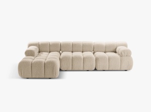 COLTAR MODULAR BELLIS, STANGA, 4 LOCURI, 282 CM, TAPITERIE BOUCLE, DIVERSE CULORI, DESIGN DEOSEBIT - Img 4