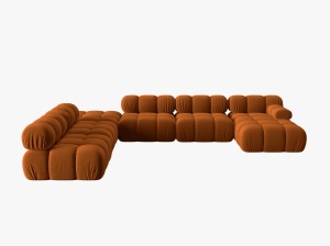 COLTAR MODULAR BELLIS, STANGA, 6 LOCURI, 376 CM, DIVERSE CULORI SI MATERIALE, DESIGN DEOSEBIT - Img 10