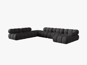 COLTAR MODULAR BELLIS, STANGA, 6 LOCURI, 379 CM, ESPRESSO 15, TAPITERIE DIN CATIFEA 3D, DESIGN DEOSEBIT - Img 5