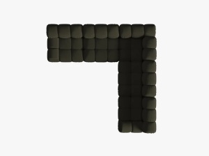 COLTAR MODULAR BELLIS, VERDE AMAZON, CU TAPITERIE DIN TEXTIL 3D SONIC, MICADONI - Img 3