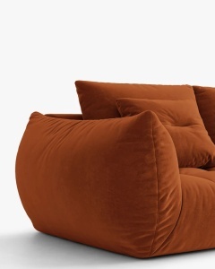 COLTAR MODULAR BLOOM, PE DREAPTA, CARAMIZIU, 327 CM, CU TAPITERIE DIN TEXTIL CATIFEA CASINO, MICADONI - Img 4