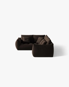 COLTAR MODULAR BLOOM, PE STANGA, MARO INCHIS, 316 CM, CU TAPITERIE DIN TEXTIL CATIFEA BLUVEL, MICADONI - Img 3