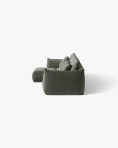 COLTAR MODULAR BLOOM, PE STANGA, VERDE MUSCHI, 327 CM, CU TAPITERIE DIN TEXTIL STRUCTURAT WIND, MICADONI - Img 3