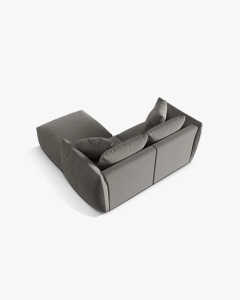 COLTAR MODULAR CHRIS, 220X100, GRI, CU TAPITERIE DIN TEXTIL CATIFEA CASINO, MICADONI - Img 3