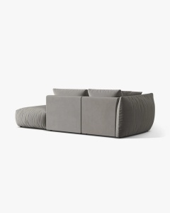COLTAR MODULAR CHRIS, PE DREAPTA, 315X100, GRI, CU TAPITERIE DIN TEXTIL CATIFEA CASINO, MICADONI - Img 2