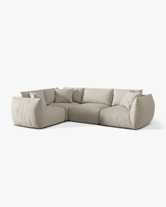 COLTAR MODULAR CHRIS, PE STANGA, 210X295, NATURAL, CU TAPITERIE DIN TEXTIL STRUCTURAT LINS, MICADONI - Img 3