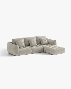 COLTAR MODULAR, CU 2 LOCURI, BLOOM, GRI DESCHIS, 327 CM, CU TAPITERIE DIN TEXTIL STRUCTURAT WIND, MICADONI - Img 2