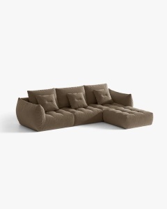 COLTAR MODULAR, CU 2 LOCURI, BLOOM, MARO DESCHIS, 327 CM, CU TAPITERIE DIN TEXTIL CATIFEA CASINO, MICADONI - Img 2