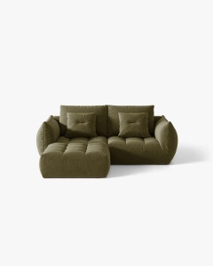 COLTAR MODULAR, CU 2 LOCURI, BLOOM, VERDE DESCHIS, 327 CM, CU TAPITERIE DIN TEXTIL STRUCTURAT WIND, MICADONI