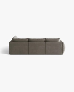 COLTAR MODULAR, CU 4 LOCURI, BLOOM, PE DREAPTA, GRI, 316 CM, CU TAPITERIE DIN TEXTIL CATIFEA CASINO, MICADONI - Img 4