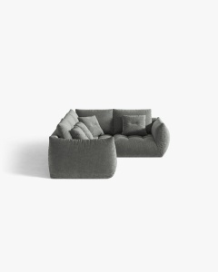 COLTAR MODULAR, CU 4 LOCURI, BLOOM, PE DREAPTA, GRI INCHIS, 316 CM, CU TAPITERIE DIN TEXTIL STRUCTURAT WIND, MICADONI - Img 3