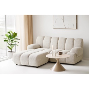 COLTAR MODULAR LIVING TAZA 190CM, DIN LEMN SI TEXTIL, CULOARE BEJ NISIPIU, HOUSE NORDIC - Img 2