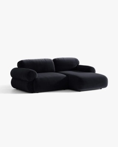 COLTAR MODULAR, OPHELIA, ALBASTRU ROYAL, PE DREAPTA, 236 CM, CU TAPITERIE DIN TEXTIL CATIFEA VENUS, MICADONI - Img 2