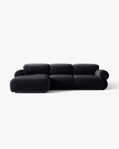 COLTAR MODULAR, OPHELIA, ALBASTRU ROYAL, PE STANGA, 297 CM, CU TAPITERIE DIN TEXTIL CATIFEA VENUS, MICADONI