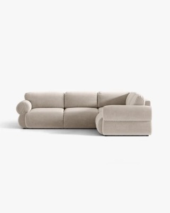 COLTAR MODULAR, OPHELIA, BEJ, 289 CM, CU TAPITERIE DIN TEXTIL CATIFEA VENUS, MICADONI - Img 2