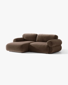 COLTAR MODULAR, OPHELIA, CIOCOLATIU, PE STANGA, 236 CM, CU TAPITERIE DIN TEXTIL CATIFEA VENUS, MICADONI - Img 2
