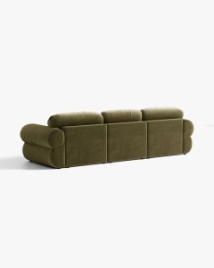 COLTAR MODULAR, OPHELIA, VERDE, PE DREAPTA, 297 CM, CU TAPITERIE DIN TEXTIL CATIFEA VENUS, MICADONI - Img 4