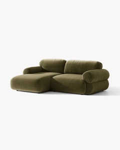 COLTAR MODULAR, OPHELIA, VERDE, PE STANGA, 236 CM, CU TAPITERIE DIN TEXTIL CATIFEA VENUS, MICADONI - Img 2