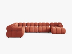 COLTAR MODULAR PANORAMIC BELLIS, PE STANGA, CORAI, CU TAPITERIE DIN CATIFEA VENUS, MICADONI - Img 2