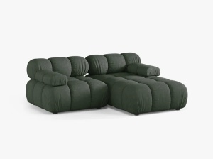 COLTAR MODUSLAR BELLIS, PE DREAPTA, VERDE INCHIS, CU TAPITERIE DIN TEXTIL STRUCTURAT LIBERTY, MICADONI - Img 2